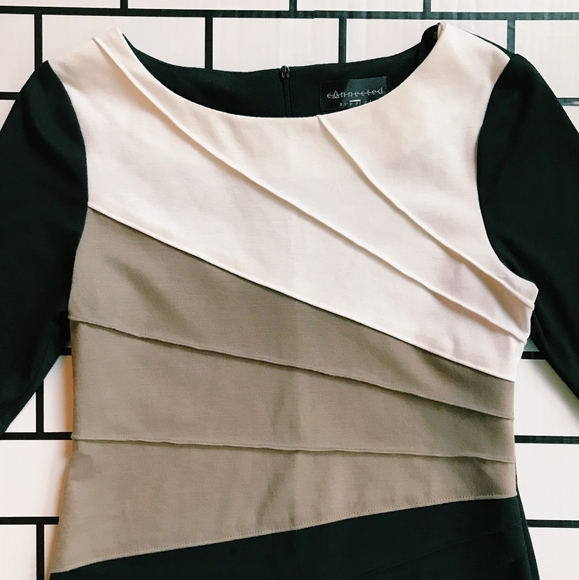 Connected Apparel Color Block Dress - Picture 1 of 4